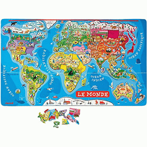 Carte du monde aimantée